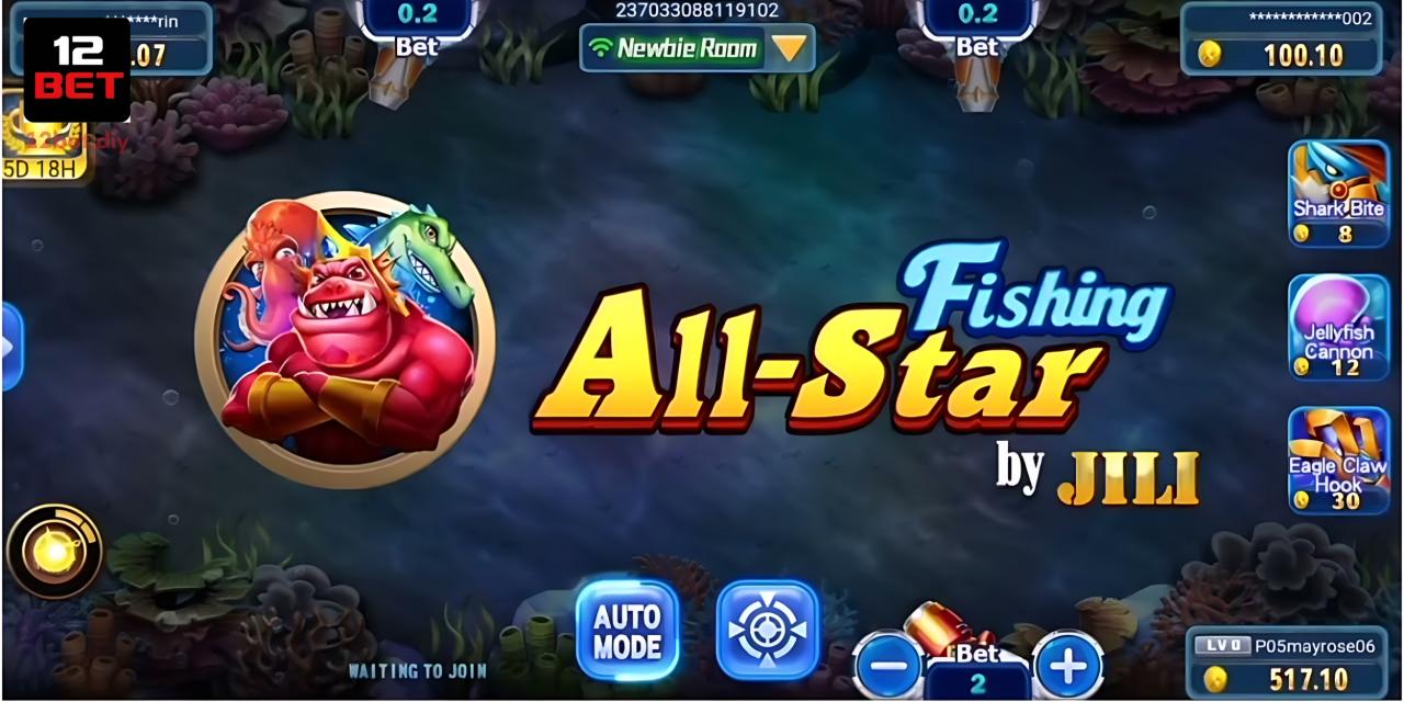 All Star Fishing 12Bet - Săn Cá Đại Dương, Trúng Xu Khủng 2 Làm quen với 3 phòng cược dành cho người chơi tại All Star Fishing